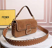 FENDI | BAGUETTE Brown sheepskin bag - 8BR600 - 27×6×15cm - 6
