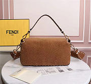 FENDI | BAGUETTE Brown sheepskin bag - 8BR600 - 27×6×15cm - 5
