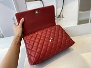 CHANEL | Red Grained Calfskin Coco Handle Bag - A92991 - 28 cm - 5
