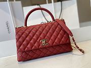 CHANEL | Red Grained Calfskin Coco Handle Bag - A92991 - 28 cm - 3