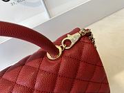 CHANEL | Red Grained Calfskin Coco Handle Bag - A92991 - 28 cm - 4