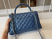 CHANEL | Blue Grained Calfskin Coco Handle Bag - A92991 - 28 cm - 6