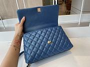 CHANEL | Blue Grained Calfskin Coco Handle Bag - A92991 - 28 cm - 5