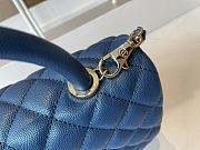 CHANEL | Blue Grained Calfskin Coco Handle Bag - A92991 - 28 cm - 4