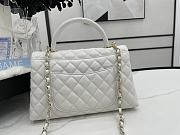 CHANEL | White Grained Calfskin Coco Handle Bag - A92991 - 28 cm - 4