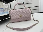 CHANEL | Light Pink Grained Calfskin Coco Handle Bag - A92991 - 28 cm - 4