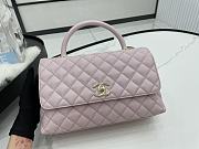 CHANEL | Light Pink Grained Calfskin Coco Handle Bag - A92991 - 28 cm - 3
