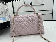CHANEL | Light Pink Grained Calfskin Coco Handle Bag - A92991 - 28 cm - 2