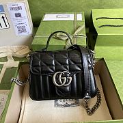 GUCCI | GG Marmont mini black top handle bag - 583571 - 21 x 15.5 x 8cm - 1