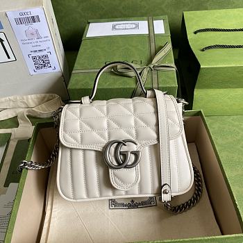 GUCCI | GG Marmont mini white top handle bag - 583571 - 21 x 15.5 x 8cm