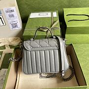 GUCCI | GG Marmont mini grey top handle bag - 583571 - 21 x 15.5 x 8cm - 2