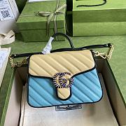 GUCCI | GG Marmont mini blue/yellow top handle bag - 583571 - 21 x 15.5 x 8cm - 1