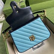 GUCCI | GG Marmont mini blue/yellow top handle bag - 583571 - 21 x 15.5 x 8cm - 4