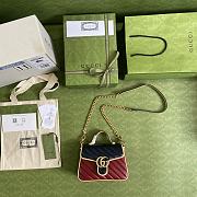GUCCI | GG Marmont mini blue/red top handle bag - 583571 - 21 x 15.5 x 8cm - 3