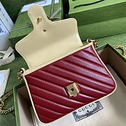 GUCCI | GG Marmont mini blue/red top handle bag - 583571 - 21 x 15.5 x 8cm - 2