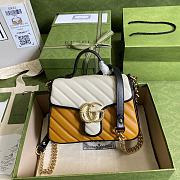 GUCCI | GG Marmont mini Yellow/white top handle bag - 583571 - 21 x 15.5 x 8cm - 1