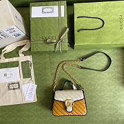 GUCCI | GG Marmont mini Yellow/white top handle bag - 583571 - 21 x 15.5 x 8cm - 4