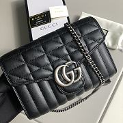 GUCCI | GG Marmont matelassé mini black bag - ‎474575 - 20 x 13 x 6 cm - 4