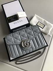 GUCCI | GG Marmont matelassé mini Grey bag - ‎474575 - 20 x 13 x 6 cm - 1