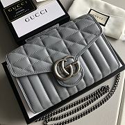 GUCCI | GG Marmont matelassé mini Grey bag - ‎474575 - 20 x 13 x 6 cm - 6
