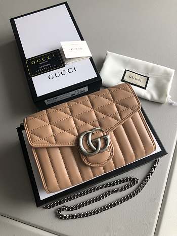 GUCCI | GG Marmont matelassé mini rose beige bag - ‎474575 - 20 x 13 x 6 cm