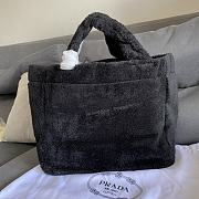 PRADA | Terry tote bag Black/White - 1BG130 - 40×34×16cm - 2