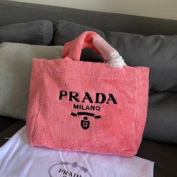 PRADA | Terry tote bag Pink/Black - 1BG130 - 40×34×16cm