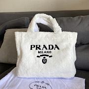 PRADA | Terry tote bag White/Black - 1BG130 - 40×34×16cm - 1