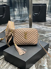 YSL | Lou Camera Dark Beige Bag In Quilted Leather - 612544 - 23 x 16 x 6 cm - 1