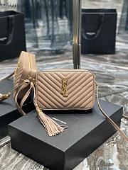 YSL  Lou Camera Dark Beige Bag In Quilted Leather - 612544 - 23 x