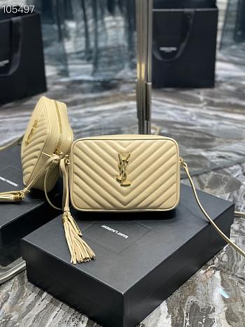 YSL | Lou Camera Cream Bag In Quilted Leather - 612544 - 23 x 16 x 6 cm
