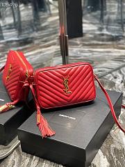 YSL | Lou Camera Red Bag In Quilted Leather - 612544 - 23 x 16 x 6 cm - 2