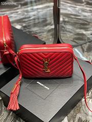 YSL | Lou Camera Red Bag In Quilted Leather - 612544 - 23 x 16 x 6 cm - 5