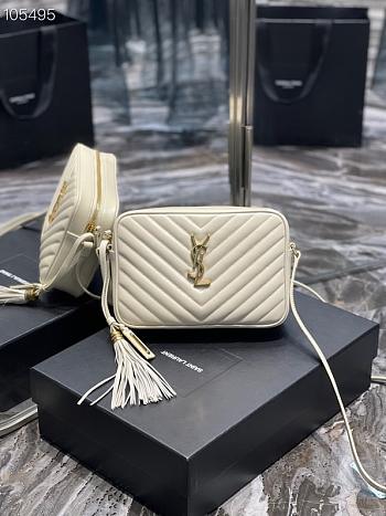 YSL | Lou Camera White Bag In Quilted Leather - 612544 - 23 x 16 x 6 cm