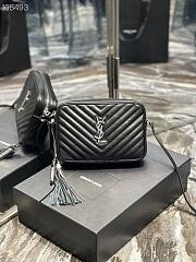 YSL | Lou Camera Black Bag In Quilted Leather Silver - 612544 - 23 x 16 x 6 cm - 1