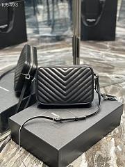 YSL | Lou Camera Black Bag In Quilted Leather Silver - 612544 - 23 x 16 x 6 cm - 4