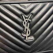 YSL | Lou Camera Black Bag In Quilted Leather Silver - 612544 - 23 x 16 x 6 cm - 6