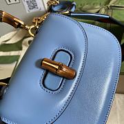 GUCCI | Mini Blue top handle bag with Bambo - 686864 - 17 x 12 x 7.5cm - 3