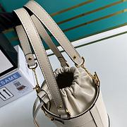 GUCCI | Horsebit 1955 small white bucket bag - 637115 - 14 x 19 x 14 cm - 4
