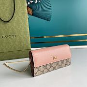 GUCCI | GG Marmont pink chain wallet - 546585 - 19 x 10 x 3.5 cm - 6
