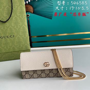 GUCCI | GG Marmont white chain wallet - 546585 - 19 x 10 x 3.5 cm