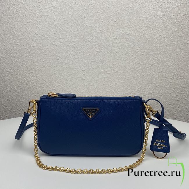 PRADA | Re-Edition 2000 shoulder blue bag - 1BH171 - 20 x 11.5 x 5cm - 1