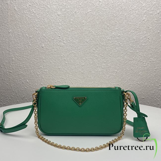 PRADA | Re-Edition 2000 shoulder green bag - 1BH171 - 20 x 11.5 x 5cm - 1