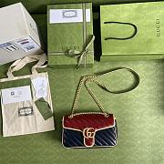 GUCCI | GG Marmont small red/blue shoulder bag - ‎443497 - 26 x 15 x 7cm - 3