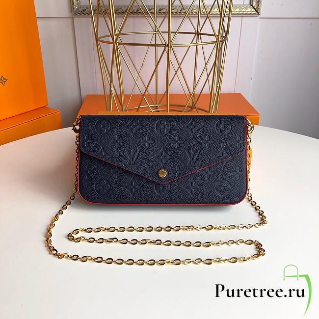 Louis Vuitton | Pochette Félicie Navy Blue/Red - M64099 - 21 x 12 x 3 cm - 1