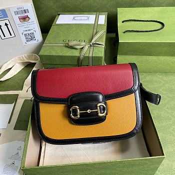 GUCCI | Horsebit 1955 red/yellow shoulder bag - 602204 - 25 x 18 x 8cm