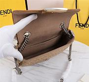 FENDI | MIDI BAGUETTE CHAIN Beige FF fabric bag - 8BR793 - 24×6×13cm - 6