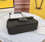 FENDI | MIDI BAGUETTE CHAIN Green FF fabric bag - 8BR793 - 24×6×13cm - 5