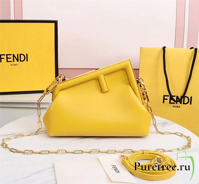 FENDI | FIRST MEDIUM Yellow leather bag - 8BP127 - 32.5 x 15 x 23.5 cm - 1
