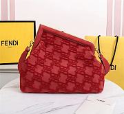 FENDI | FIRST MEDIUM Red denim bag - 8BP127 - 32.5 x 15 x 23.5 cm - 6